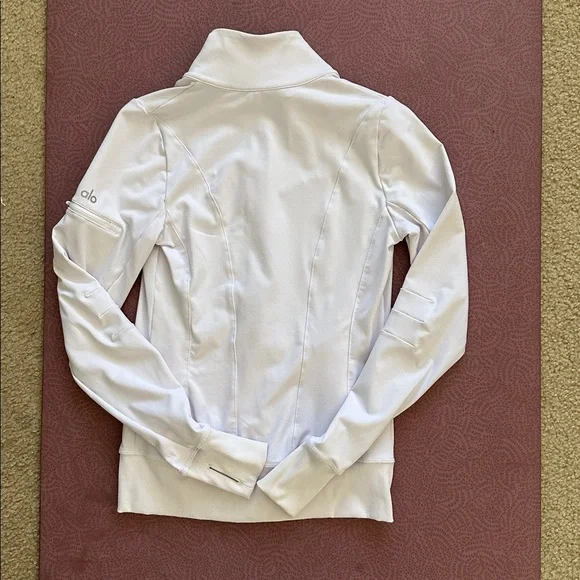 ALO Yoga Zip-Up Jacket, White, XS - Picture 2 of 4